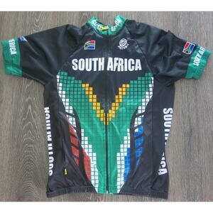 Anatomic South Africa Cycling Jersey Size M Mens Bike Pockets Zipper Flag Logo